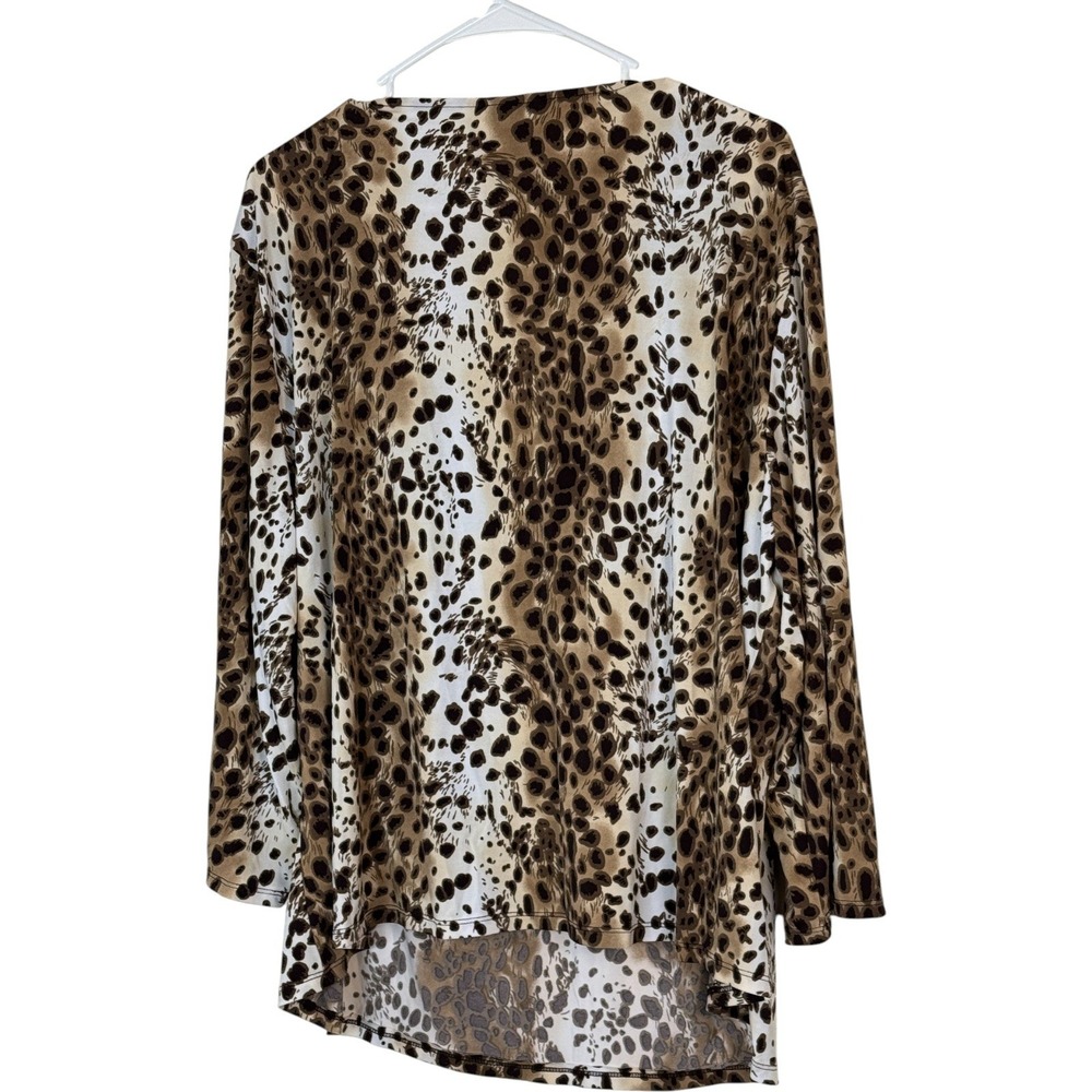 George Women Plus Leopard‎ Print Twist Neck Long Sleeve Top 26W 28W - Picture 11 of 13